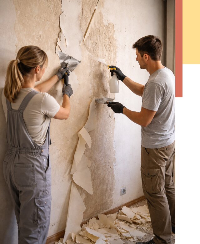 Снятие старых обоев в Нововоронеже от 5313 руб. под ключ недорого | ОТДЕЛОЧНИК-Нвв