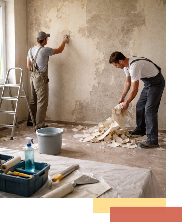 Снятие старых обоев в Нововоронеже быстро и качественно