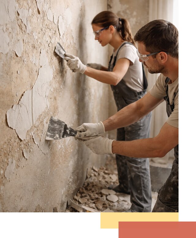Снятие старой шпаклевки и подготовка поверхностей в Нововоронеже
