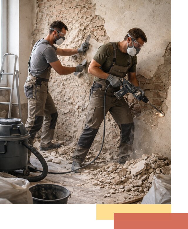 Демонтаж штукатурки со стен в Нововоронеже быстро и аккуратно