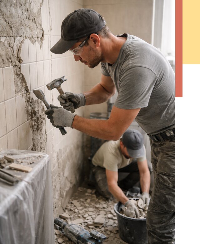 Демонтаж плитки со стен в Нововоронеже от 860 руб. — быстро и недорого | ОТДЕЛОЧНИК-Нвв