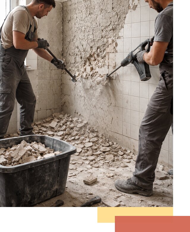 Демонтаж плитки со стен в Нововоронеже быстро и аккуратно