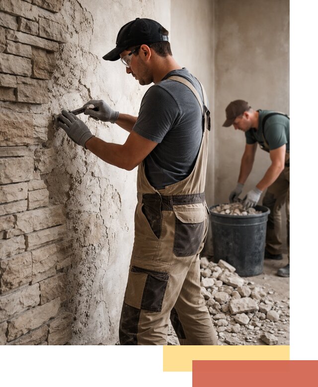 Демонтаж декоративного камня в Нововоронеже профессионально и безопасно