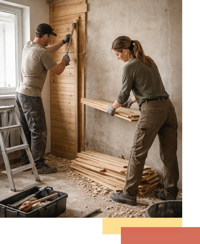 Демонтаж вагонки со стен в Нововоронеже — профессиональный демонтаж