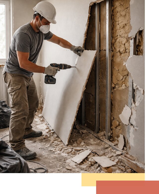 Демонтаж гипсокартона со стен в Нововоронеже качественно и быстро