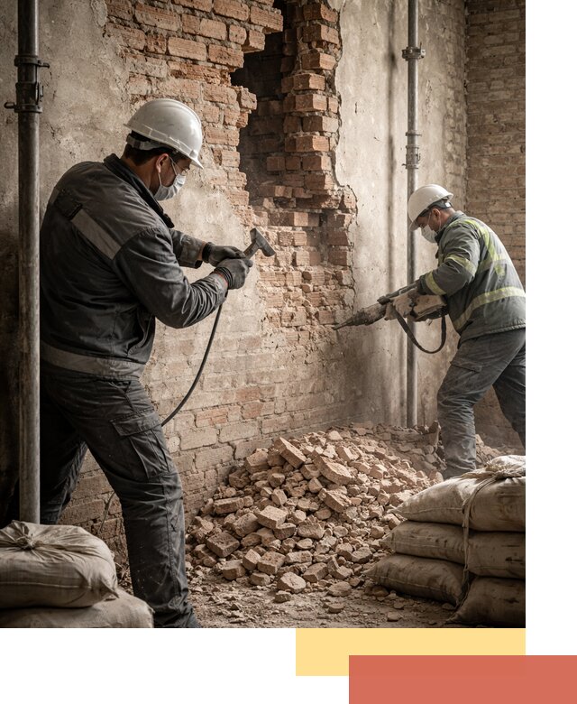 Демонтаж кирпичных стен в Нововоронеже быстро и безопасно