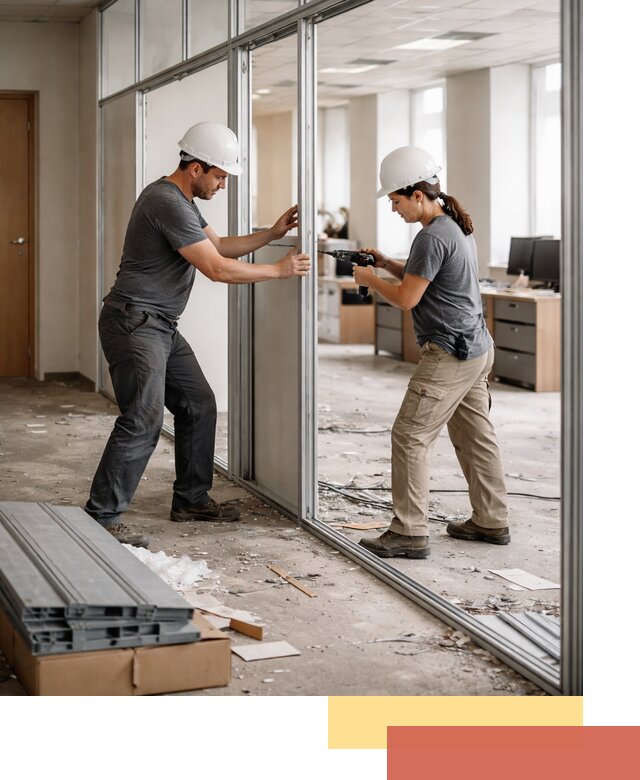 Демонтаж алюминиевых перегородок в Нововоронеже быстро и аккуратно