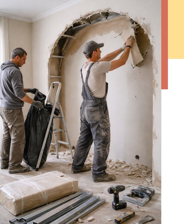 Демонтаж арки из гипсокартона в Нововоронеже от 3542 руб. — услуги под ключ | ОТДЕЛОЧНИК-Нвв