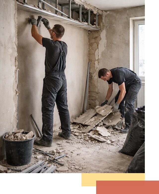 Демонтаж короба из гипсокартона в Нововоронеже быстро и аккуратно