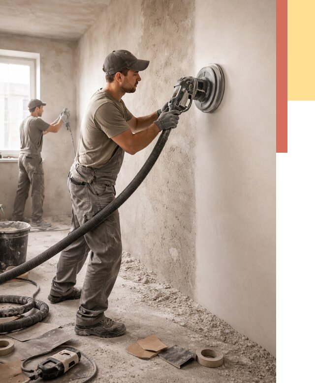 Шлифовка стен в Нововоронеже от 1214 руб/м2 — быстро и недорого | ОТДЕЛОЧНИК-Нвв