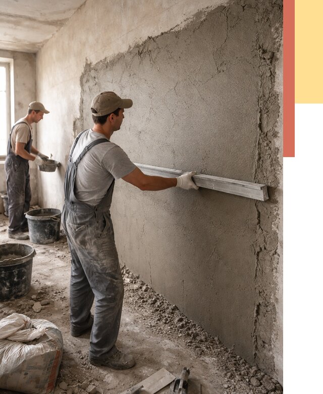 Цементная штукатурка стен в Нововоронеже от 4554 руб/м2 — быстро и недорого | ОТДЕЛОЧНИК-Нвв