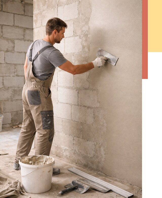 Штукатурка стен из газобетона в Нововоронеже от 2125 руб./м2 — быстро и недорого | ОТДЕЛОЧНИК-Нвв