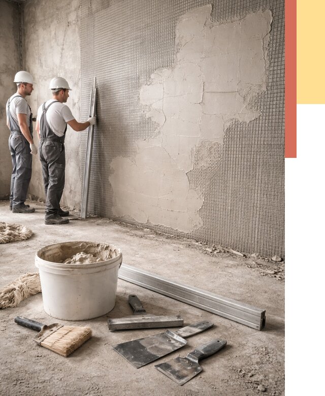 Штукатурка стен по сетке в Нововоронеже от 5566 руб./м2 — быстро и недорого | ОТДЕЛОЧНИК-Нвв