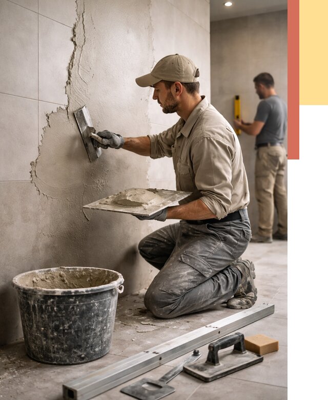 Штукатурка стен в ванной в Нововоронеже от 4554 руб./м² — выравнивание под ключ | ОТДЕЛОЧНИК-Нвв