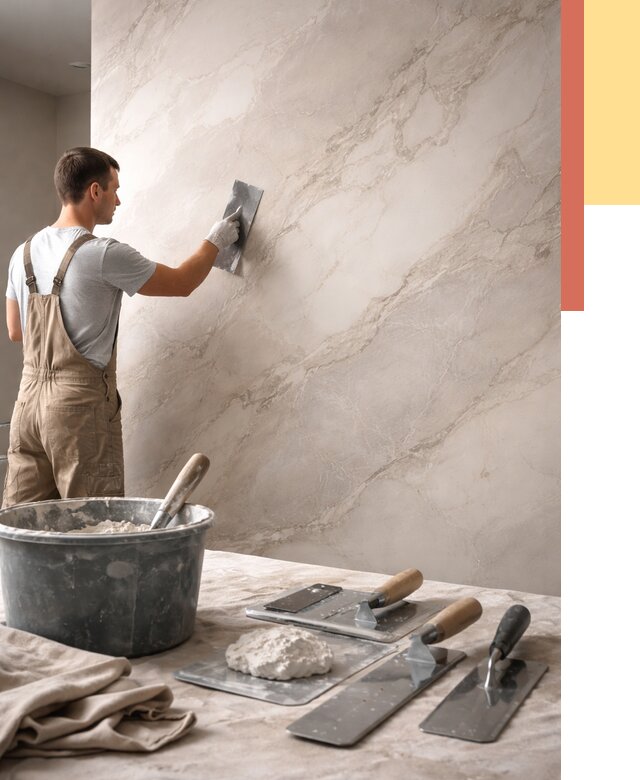 Декоративная штукатурка под мрамор в Нововоронеже от 2834 руб./м² — быстро и недорого | ОТДЕЛОЧНИК-Нвв