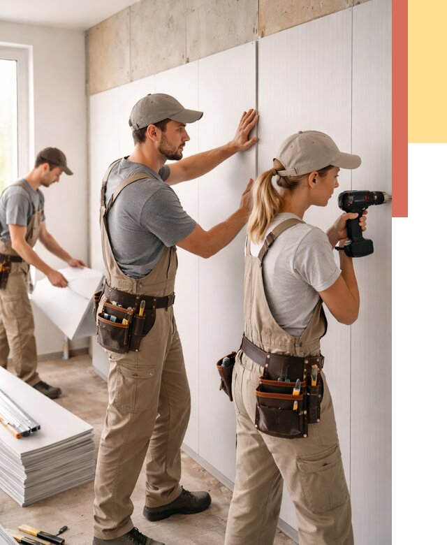 Монтаж ПВХ панелей на стены в Нововоронеже от 455 руб/м2 — быстро и недорого | ОТДЕЛОЧНИК-Нвв