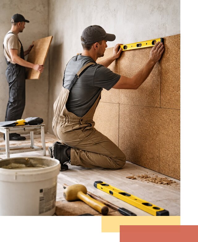 Монтаж пробковых панелей на стены в Нововоронеже быстро и качественно