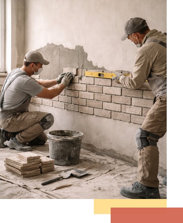 Монтаж декоративного кирпича профессионально в Нововоронеже