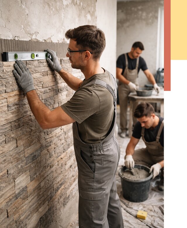 Монтаж искусственного камня в Нововоронеже от 4554 руб. под ключ | ОТДЕЛОЧНИК-Нвв