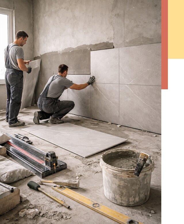 Облицовка стен керамогранитом в Нововоронеже от 4250 руб./м² — услуги под ключ | ОТДЕЛОЧНИК-Нвв