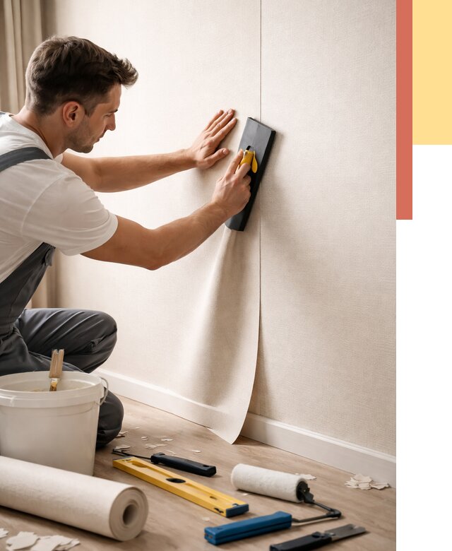 Поклейка виниловых обоев в Нововоронеже от 4554 руб. | Быстро и недорого — ОТДЕЛОЧНИК-Нвв