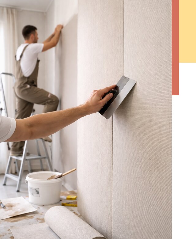 Поклейка текстильных обоев в Нововоронеже от 4554 руб. под ключ | ОТДЕЛОЧНИК-Нвв