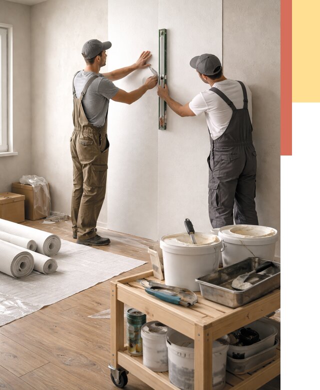 Поклейка стеклообоев в Нововоронеже от 6578 руб. за м2 — быстро и недорого | ОТДЕЛОЧНИК-Нвв