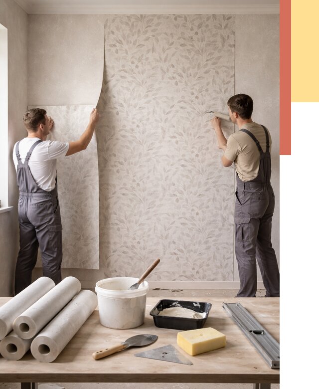 Поклейка обоев с подбором рисунка в Нововоронеже от 3542 руб. | ОТДЕЛОЧНИК-Нвв - быстро и недорого