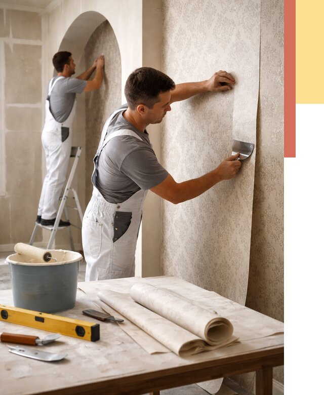 Поклейка обоев на сложные стены в Нововоронеже от 2834 руб. под ключ | ОТДЕЛОЧНИК-Нвв