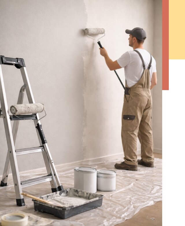 Покраска стен латексной краской в Нововоронеже от 4554 руб. за м2 | ОТДЕЛОЧНИК-Нвв