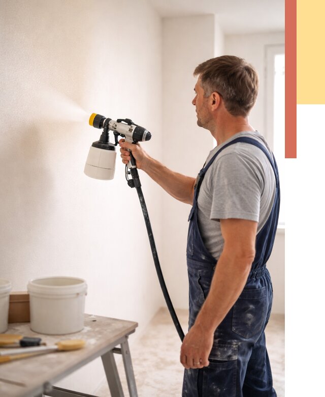 Покраска стен краскопультом в Нововоронеже от 7590 руб. — механизированная покраска | ОТДЕЛОЧНИК-Нвв