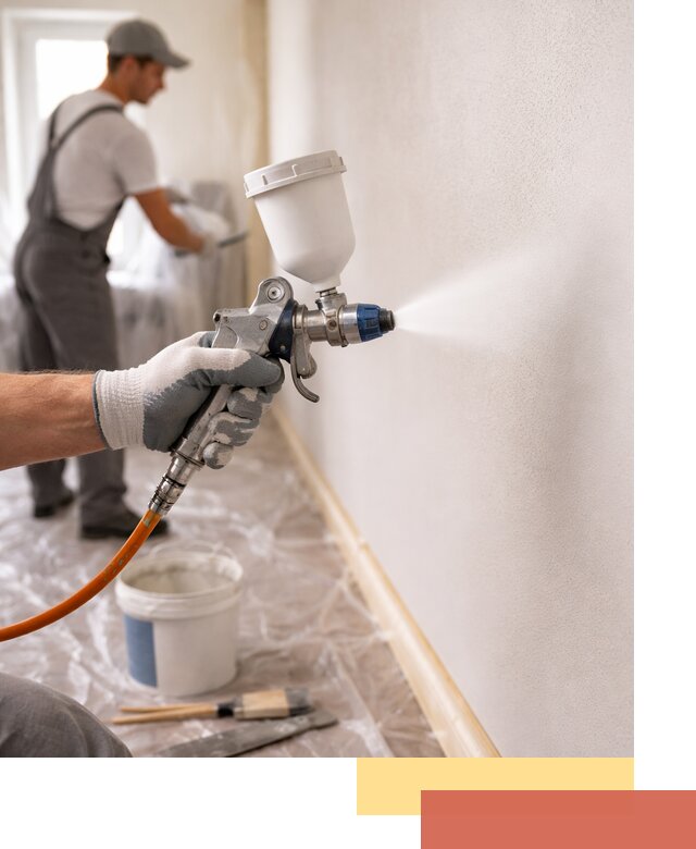 Покраска стен краскопультом в Нововоронеже быстро и качественно