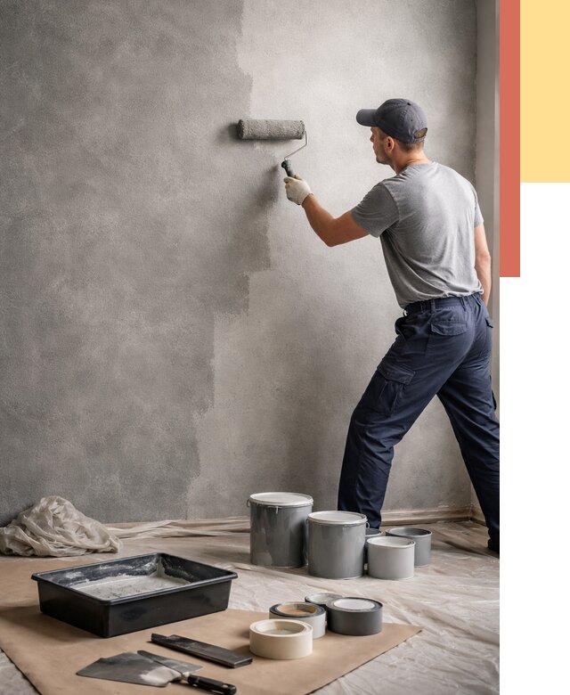 Покраска стен под бетон в Нововоронеже от 658 руб. за м2 — быстро и недорого | ОТДЕЛОЧНИК-Нвв