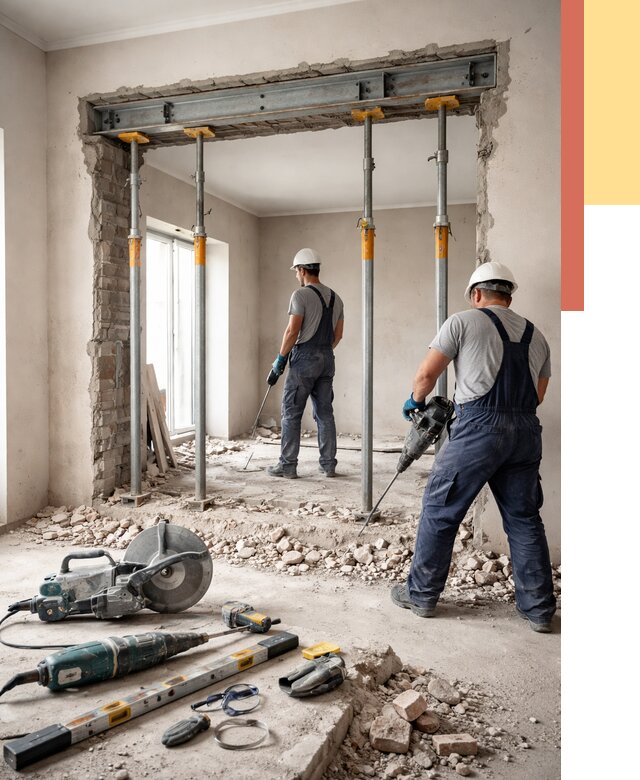 Прорезка проема в стене в Нововоронеже от 4554 руб. — быстро и недорого | ОТДЕЛОЧНИК-Нвв