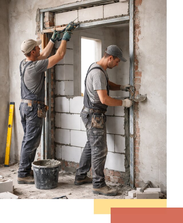 Закладка дверного проема под ключ в Нововоронеже: демонтаж, монтаж, отделка