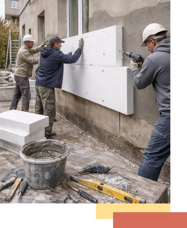 Утепление наружных стен пенопластом в Нововоронеже