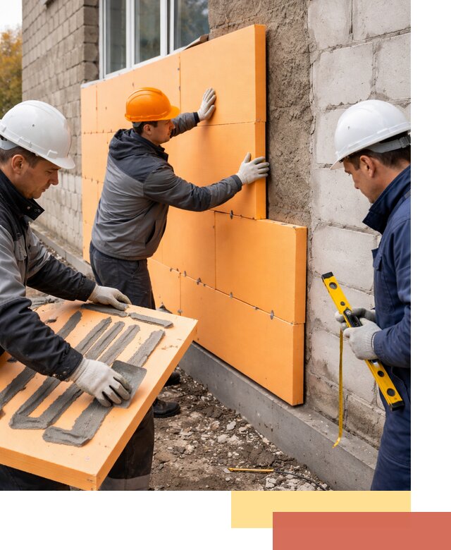 Утепление фасада пеноплексом под ключ в Нововоронеже