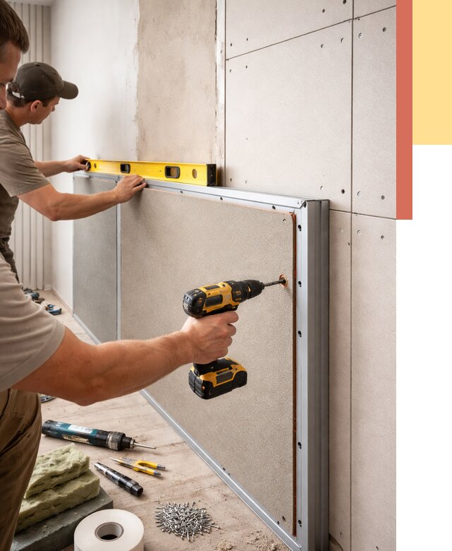 Шумоизоляция стен панелями ЗИПС в Нововоронеже от 2226 руб./м² под ключ | ОТДЕЛОЧНИК-Нвв