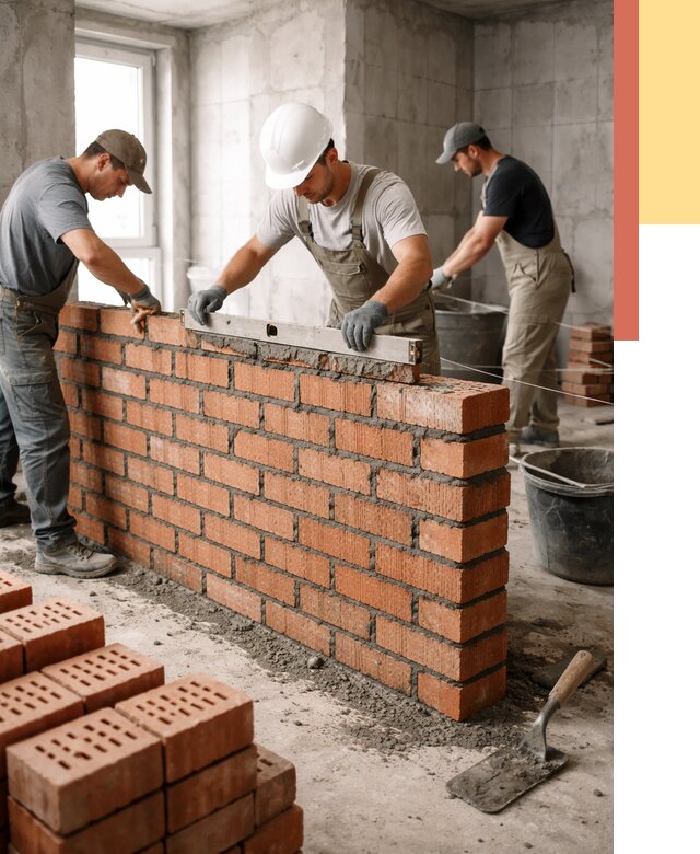 Кладка перегородок из кирпича в Нововоронеже от 3542 руб. за м² | ОТДЕЛОЧНИК-Нвв