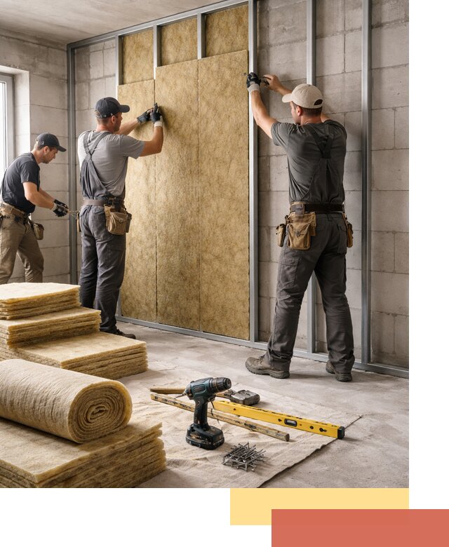 Шумоизоляция перегородок из блоков в Нововоронеже — монтаж и защита шумоизоляцией