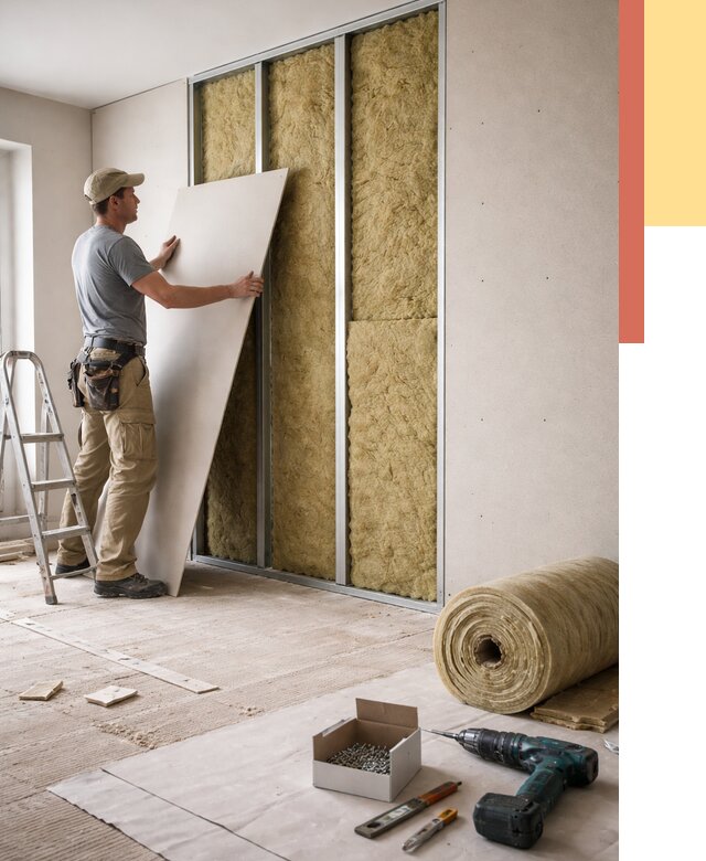 Перегородка из гипсокартона с шумоизоляцией в Нововоронеже от 3157 руб. | ОТДЕЛОЧНИК-Нвв