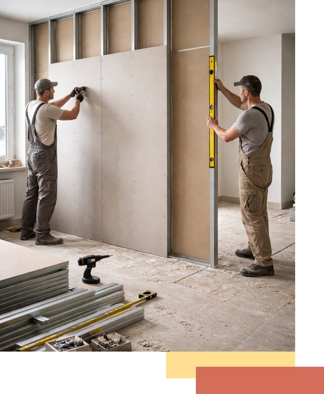 Зонирующая перегородка из гипсокартона под ключ в Нововоронеже