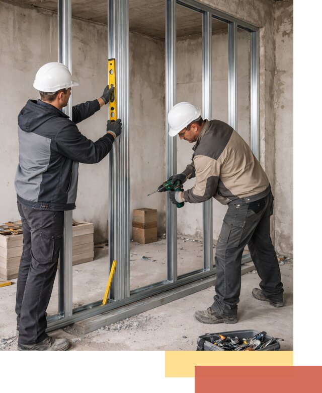 Монтаж каркаса перегородки из профиля в Нововоронеже