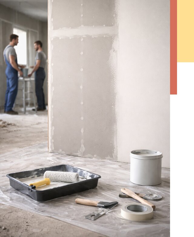 Покраска перегородок из гипсокартона в Нововоронеже от 4554 руб. под ключ | ОТДЕЛОЧНИК-Нвв