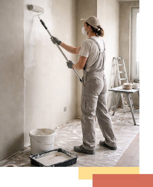 Покраска перегородок из гипсокартона в Нововоронеже качественно и недорого