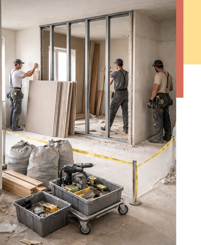 Перенос гипсокартонной перегородки в Нововоронеже под ключ от 4554 руб. | Демонтаж и монтаж – ОТДЕЛОЧНИК-Нвв