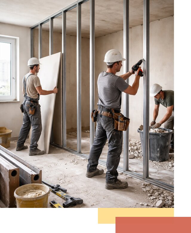 Перенос гипсокартонной перегородки в Нововоронеже профессионально и быстро