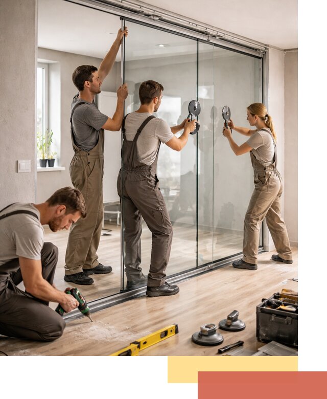 Изготовление стеклянных перегородок на заказ в Нововоронеже