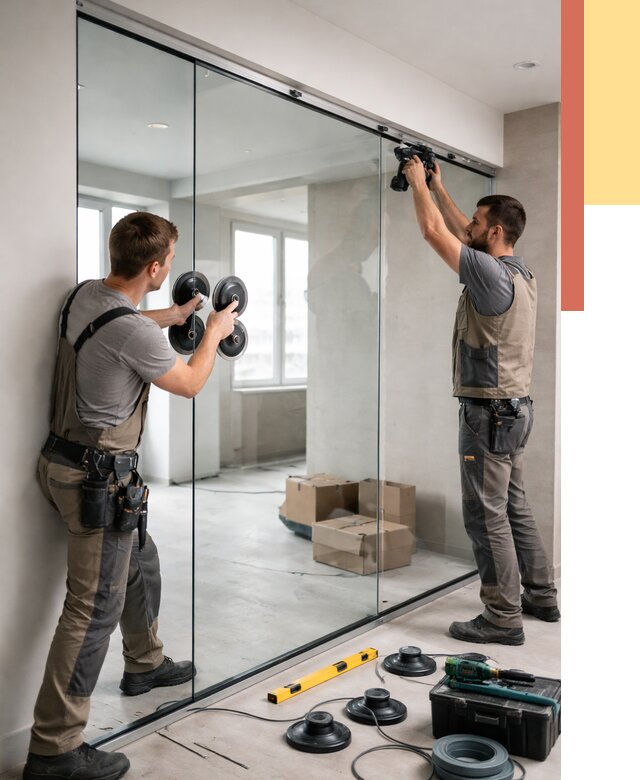 Монтаж стеклянных перегородок в Нововоронеже от 6578 руб. | ОТДЕЛОЧНИК-Нвв