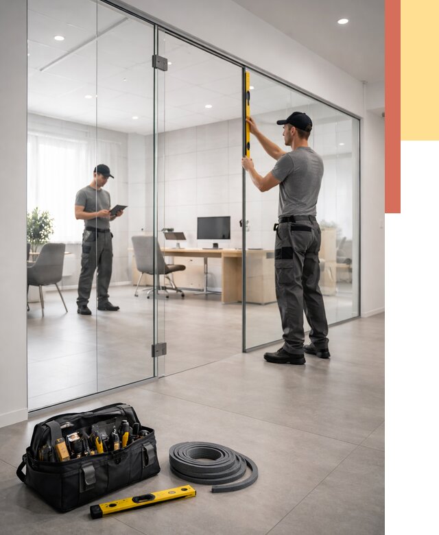 Цельностеклянные перегородки под ключ в Нововоронеже от 9614 руб. — монтаж и цены | ОТДЕЛОЧНИК-Нвв